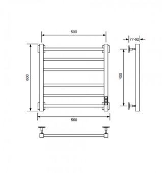Полотенцесушитель электрический с/т Comfysan Unico-K, золото матовое
