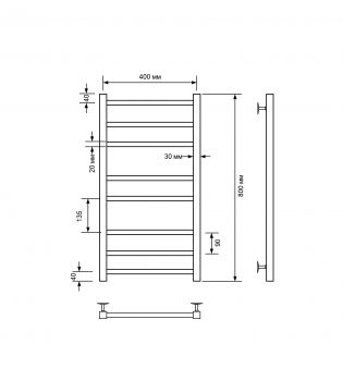 Полотенцесушитель электрический с/т Comfysan Pioli-K, титановый графит