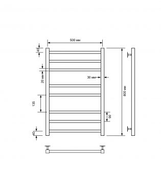 Полотенцесушитель электрический с/т Comfysan Pioli-K, матовое золото